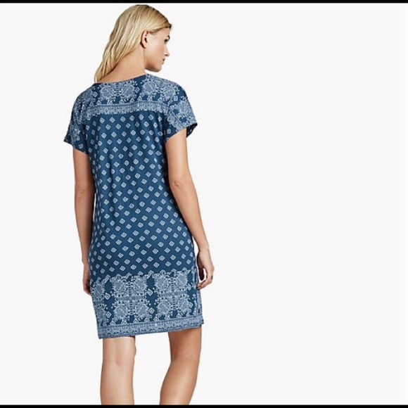 Lucky Brand Blue Paisley Bandana Shift Tee Dress - Picture 5 of 8